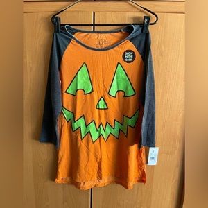 L.O.L Vintage Pumpkin Jack O Lantern Orange Shirt Sz Large Halloween